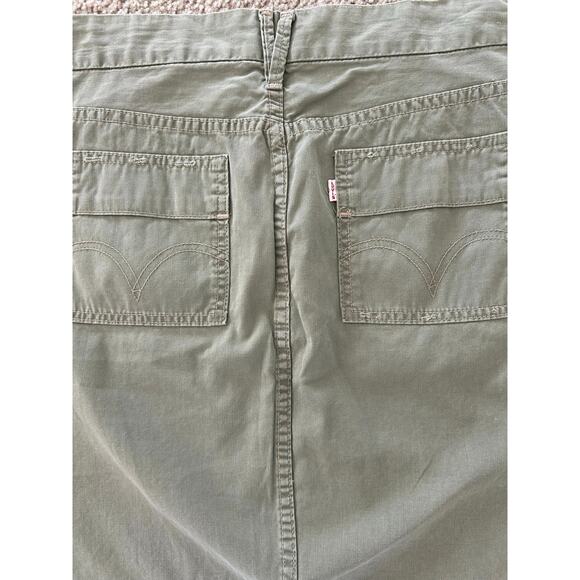 Vintage Y2K Levi's Straight Green Cargo Pocket Short Skirt Grunge Tab Twills 8aZ - Picture 5 of 6